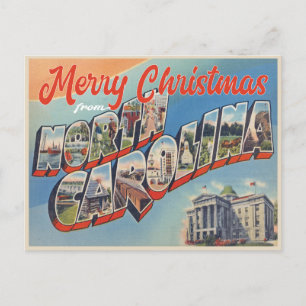God jul från North Carolina vintage stil Vykort