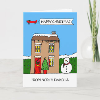 God Jul Från North Dakota Helgkort