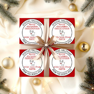 God jul från North Pole Anpassningsbar Santa Presentpapper