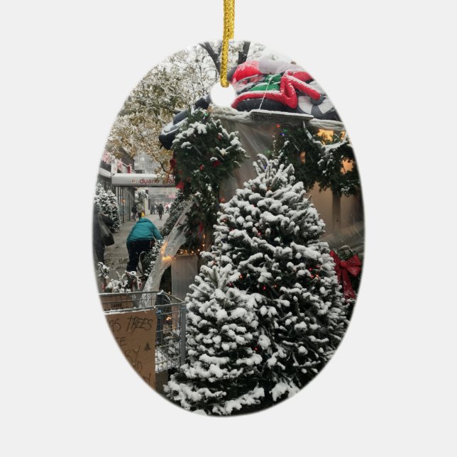 God jul från NYC New York City Träd stand Julgransprydnad Keramik (Framsidan)