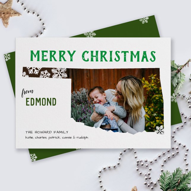 God jul från Oklahoma Photo Helgdag Card Julkort (From the state of Oklahoma with love one photo Christmas holiday card and moving announcement)