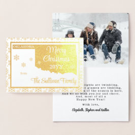 God jul från Oklahoma State Photo Folierat Kort