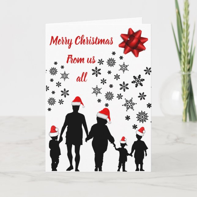 God jul från oss alla kort (Framsida)