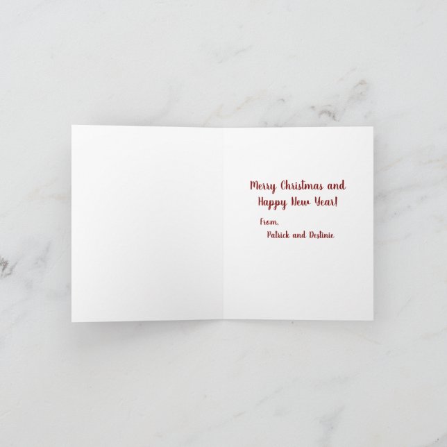 God jul från Patrick and Destinie Note Car Anteckningskort (Inuti)