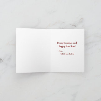 God jul från Patrick och Destinie Anteckningskort