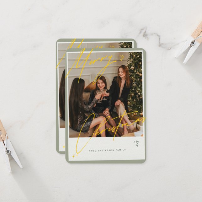 God jul från Patterson Family Card (Fram/Back In Situ)