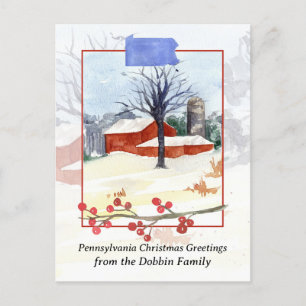 God jul från Pennsylvania Barn Personalize Helg Vykort