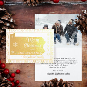 God jul från Pennsylvania-staten   Foto Folierat Kort