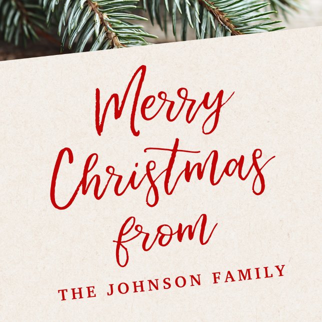 God jul från personlig namn stämpel (Merry Christmas from personalized name Rubber Stamp)