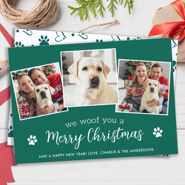 God jul från Pet-foto för Hund 3 Julkort (Skapare uppladdad)