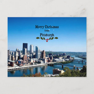 God jul från Pittsburgh Helg Vykort
