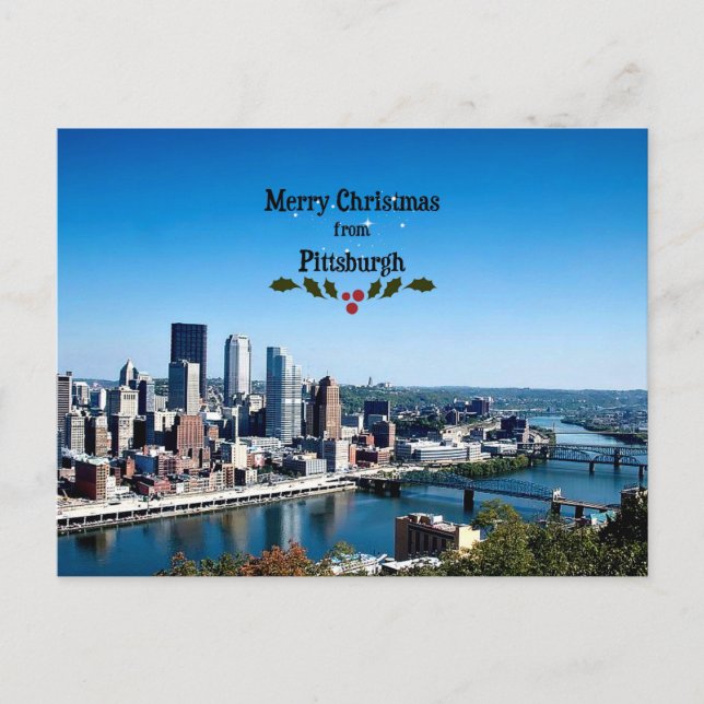 God jul från Pittsburgh Helg Vykort (Framsida)