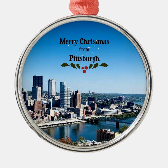 God jul från Pittsburgh Julgransprydnad Metall (Framsidan)