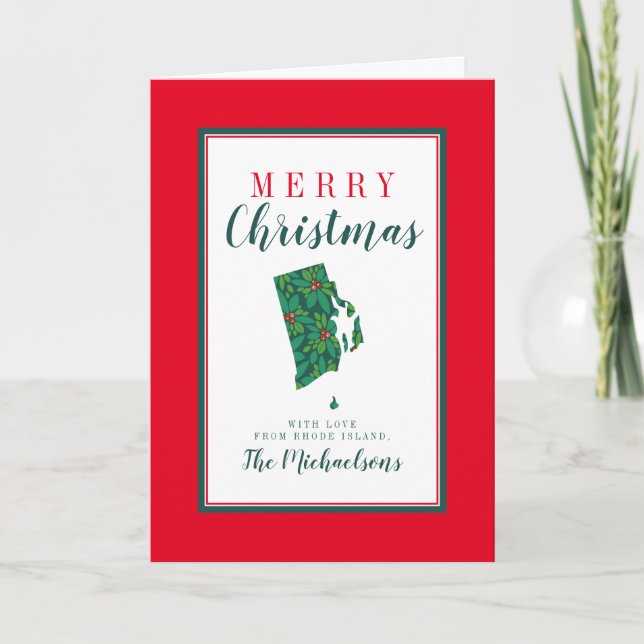 God jul från Rhode island Kort (Framsida)