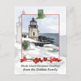 God jul från Rhode island Personlig Helg Vykort