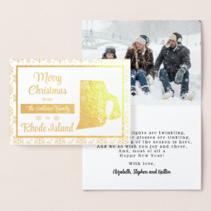 God jul från Rhode island State Photo Folierat Kort