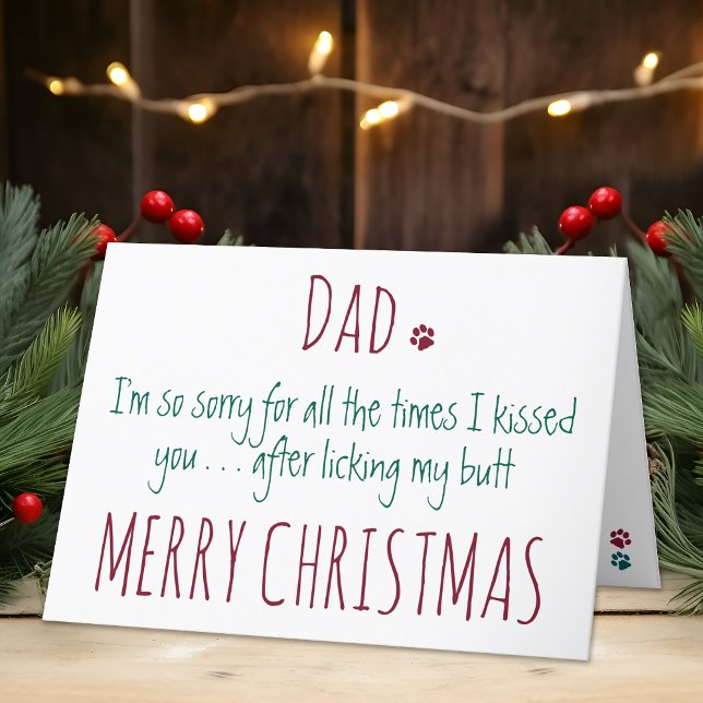 God jul från Rolig hund Pappa Hund-Humor Helgkort (Skapare uppladdad)