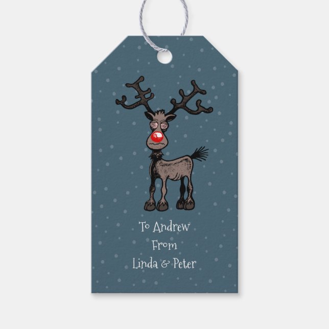 God Jul från Rudolf Presentetikett (Framsidan)