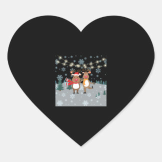 God jul från Rudolph Hjärtformat Klistermärke