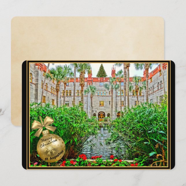 God jul från Saint Augustine Florida Julkort (Fram/baksida)
