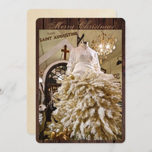 God jul från Saint Augustine Florida Julkort (Fram/baksida)