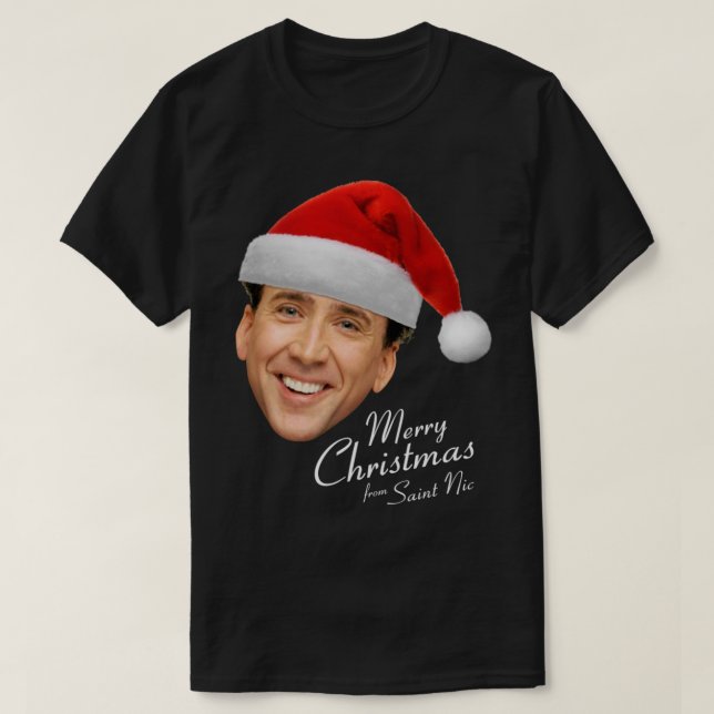 God jul från Saint Nic-olas Cage T Shirt (Design framsida)