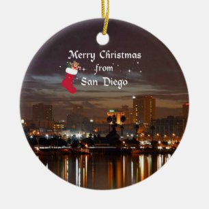God jul från San Diego Julgransprydnad Keramik