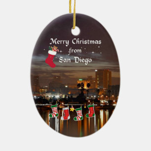 god jul från San Diego Julgransprydnad Keramik