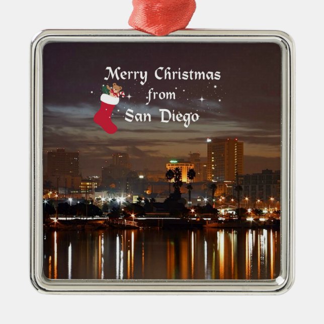 God jul från San Diego Julgransprydnad Metall (Framsidan)