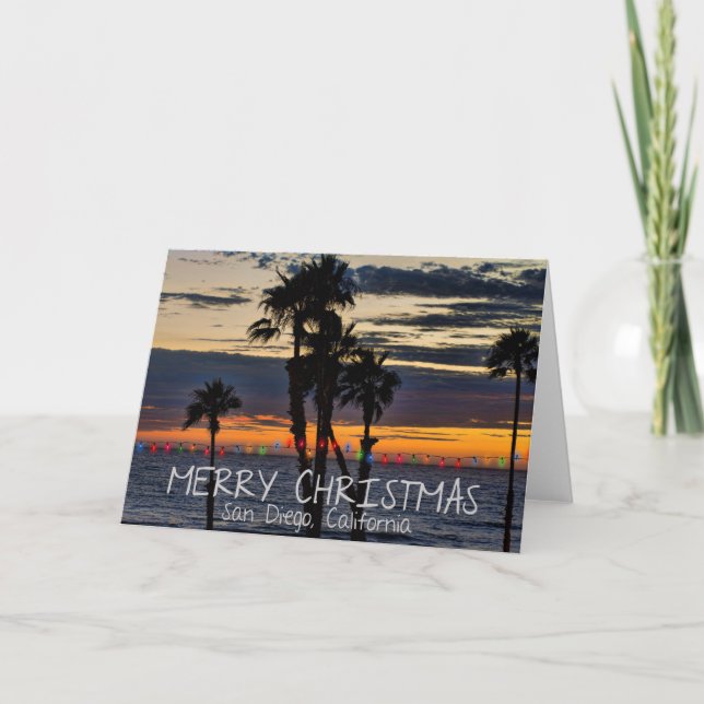 God jul från San Diego, Kalifornien Helgkort (Framsida)