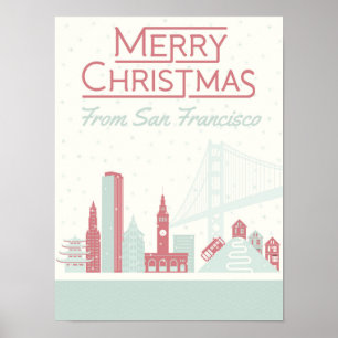 God jul från San Francisco Poster