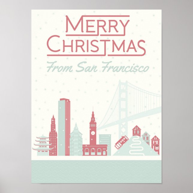 God jul från San Francisco Poster (Framsidan)