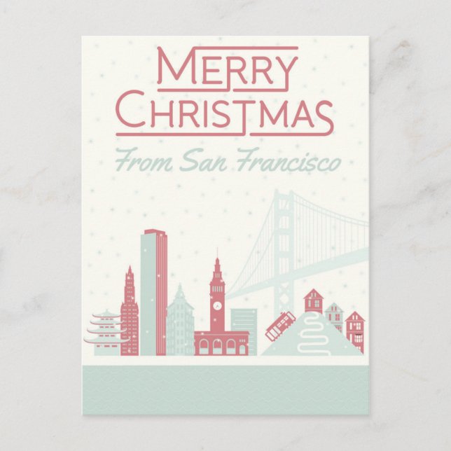 God jul från San Francisco Vykort (Framsida)