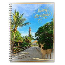 God jul från Sanibel Island FL Lighthouse Anteckningsbok