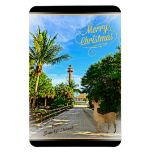 God jul från Sanibel Island FL Lighthouse Magnet
