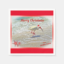 God jul från Sanibel Island FL White Ibis Pappersservett