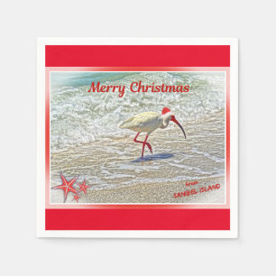 God jul från Sanibel Island FL White Ibis Pappersservett
