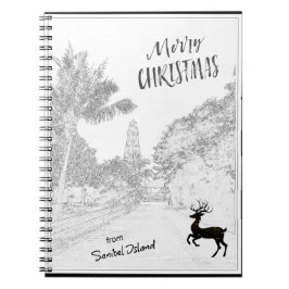 God jul från Sanibel Island Lighthouse FL Anteckningsbok
