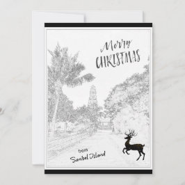 God jul från Sanibel Island Lighthouse FL Julkort