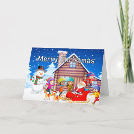 God jul från Santa & Friends Helgkort