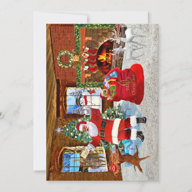 God jul från Santa Inbjudningar (Framsida)