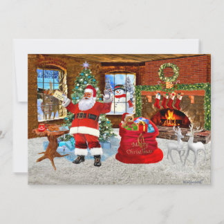 God jul från Santa Julkort