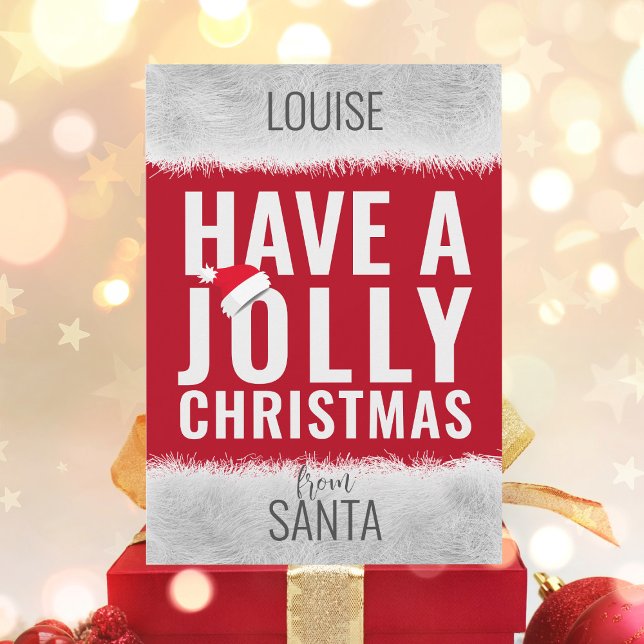 God jul från Santa Non Photo Helgdag Card Julkort (Jolly Christmas Card to send to your jolly best friend)