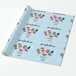 God jul från Santa och Friends Presentpapper