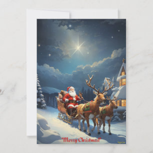 God jul från Santa och hans renar: Julkort
