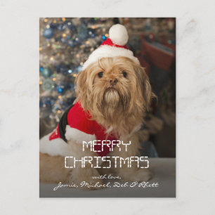 God jul från Santa tassar Helg Vykort