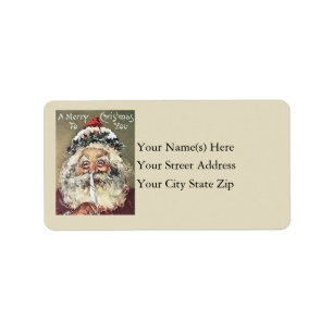 God jul från Santa Vintage-adressetikett Adressetikett