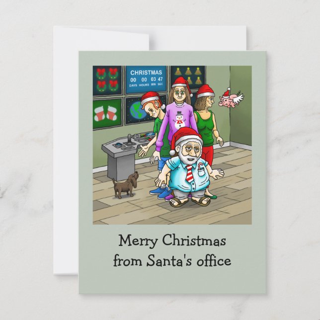God jul från Santa's Office Julkort (Framsida)