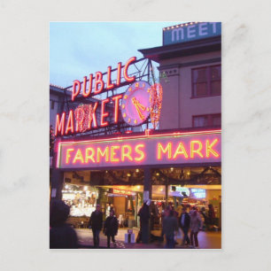 God jul från Seattle Pike Ställe Market Helg Vykort