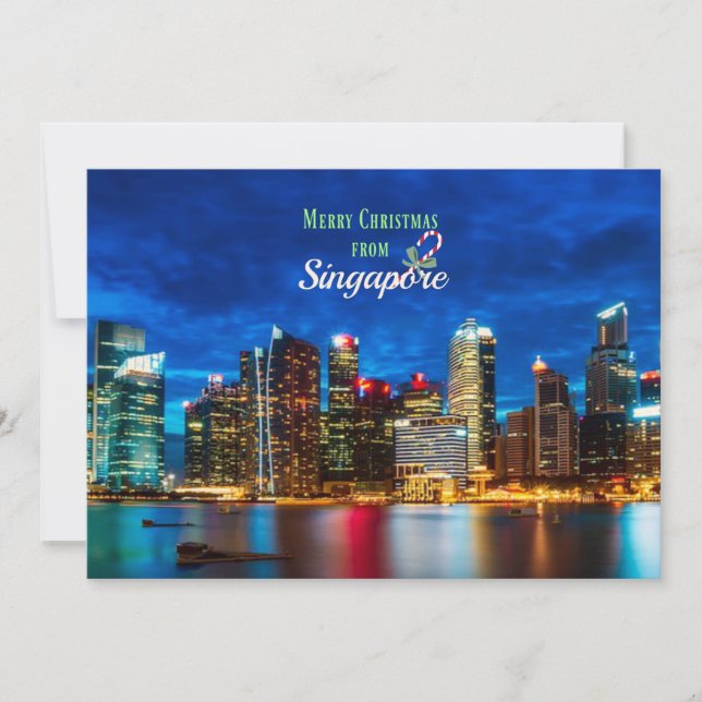 God jul från Singapore Kort (Framsida)